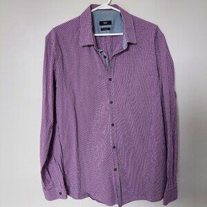 Boss Hugo Boss Men's XL Purple Micro-check Regular Fit Dress Shirt !00% Cotton